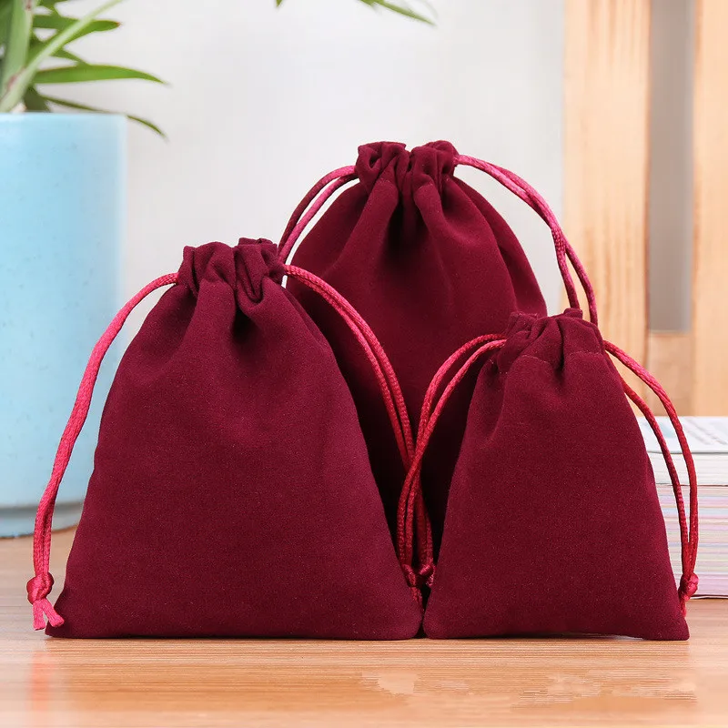 10 Pcs/Lot Christmas Party Gift Package High Quality Multi Colors Velvet Jewelry Bag Wedding Candy Luxury Small Drawstring Pouch