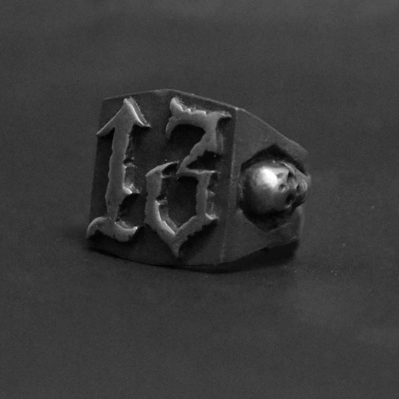Punk rock Fashion 13 Letter Ring Man Style Stainless Steel Rings For women Retro Wedding Custom Jewelry OSR452 - Image 5