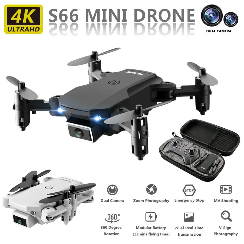 S66 Mini Folding RC Drone 720P HD 4K Dual Camera Altitude Hold Remote Control Quadcopter Helicopter