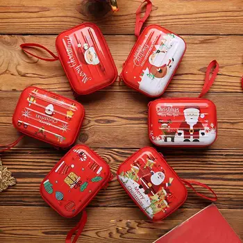 

7*3.5*10cm Cartoon Coin Purse Tinplate Christmas Candy Year Xmas Navidad Merry Coin Gifts Bag Purse New Wallet Christmas Pu C5Y0