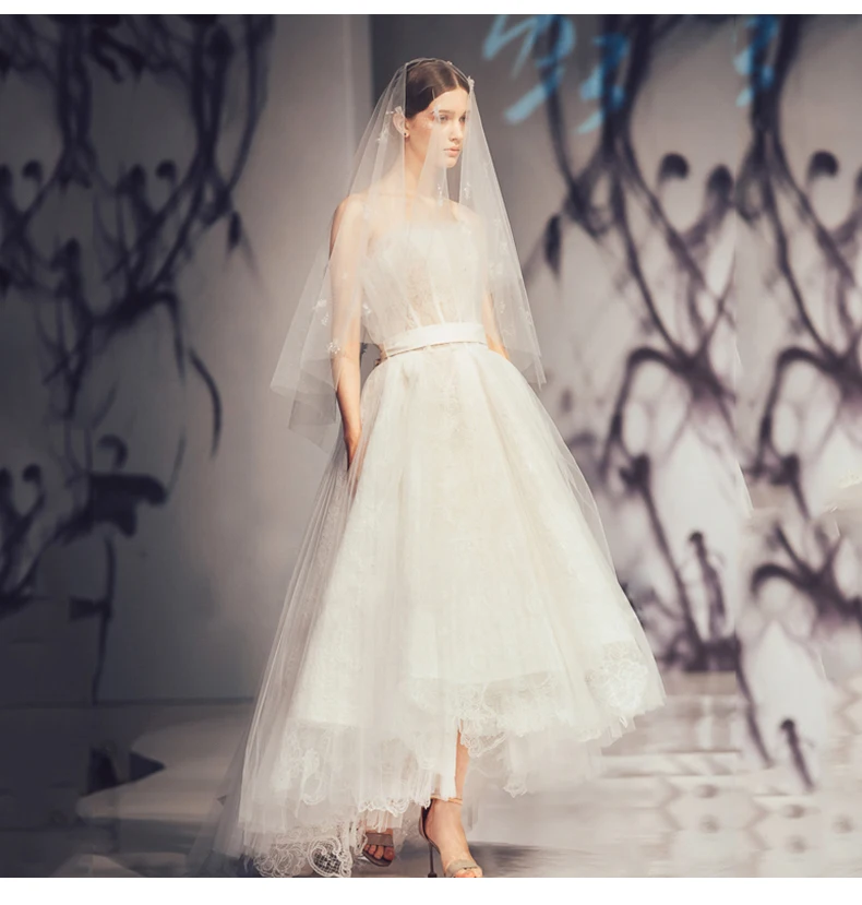 Свадебные платья 2020 Белые Длинные vestido de novia трапециевидные кружевные свадебные