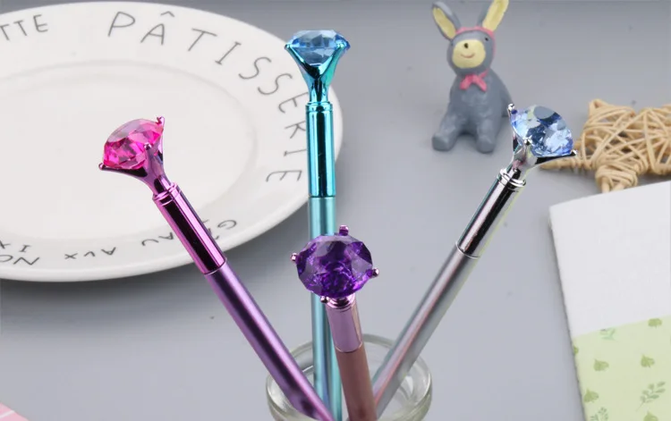 Милая гелевая ручка 0,5 мм креативные ручки со стразами Kawaii цветные пластиковые нейтральные ручки для детей, школьные офисные принадлежности, канцелярские принадлежности