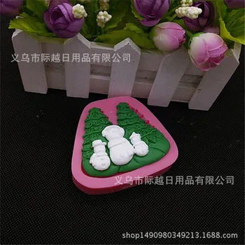 

New Products Christmas Tree Snowman Liquid Silicone Cake Mould Fondant Tool Chocolate Handmade Soap Mold