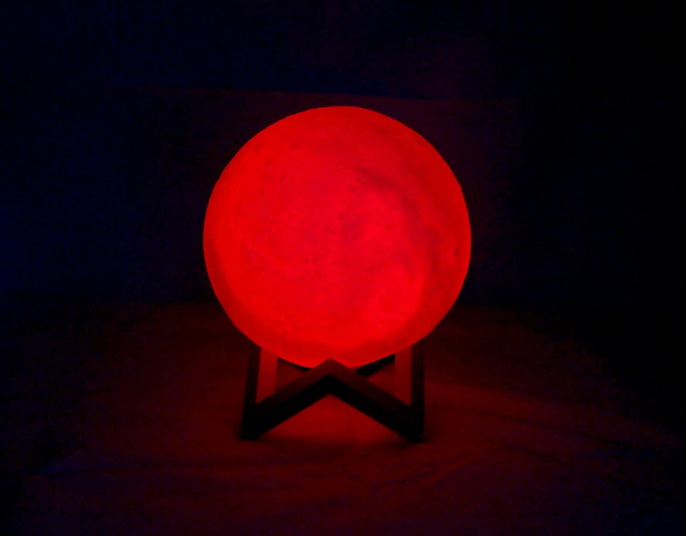 Battery Powered LED Moon Night Light 8/10/12/15cm 3D Print Moon Lamp with Stand Starry Lamp 7Color Bedroom Decor Light Kids Gift night lamp for bedroom