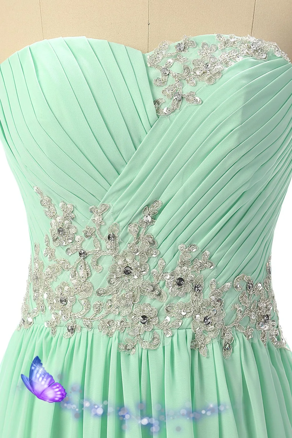 Vestido longo небесно-голубое шифоновое длинное платье подружки невесты дешевые плиссированные кружевные аппликации Бисероплетение Свадебные Вечерние платья Реальные фотографии