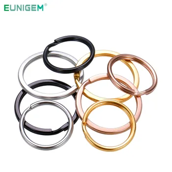 

100pcs 20mm/25mm Keychain Circle Black Gold Silver Rose Gold Keyring Findings Fit DIY Keychain Rings Accessories Dropshipping