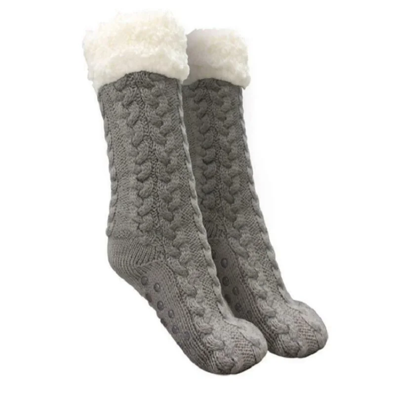 1 пара алюминиевых носков, сохраняющих длинные ноги, теплоизоляционные волокна, носки-тапочки, ультраплюшевые носки-Тапочки - Цвет: 1 piar B