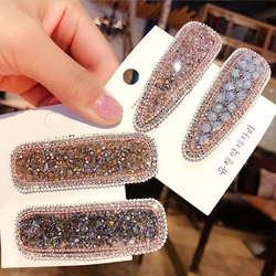Waterdrop Square Bling Crystal Hairpins Women Girls Rhinestone Hair Clips Pins Barrette Geometric Hair Accessories