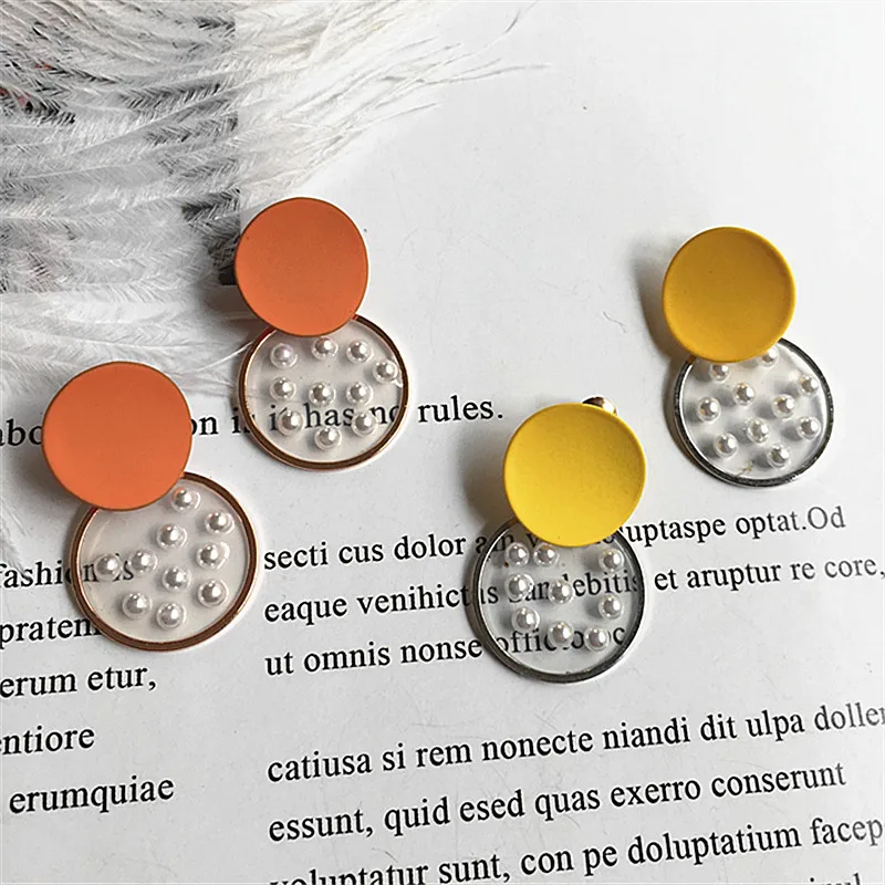 Вечный чудо-глэм Гео окрашенные искусственный жемчуг серьги-гвоздики вечерние