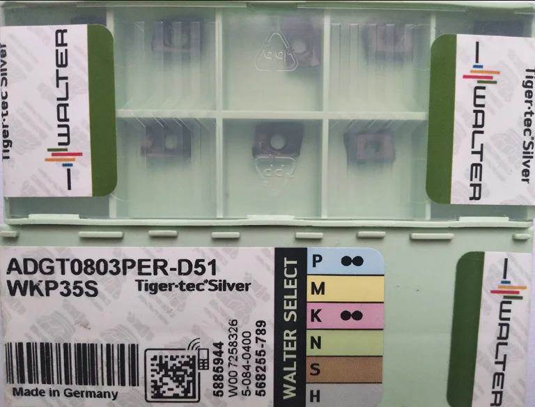 10 шт. карбидные вставки WALTER ADGT0803PER-D51 WKP35S