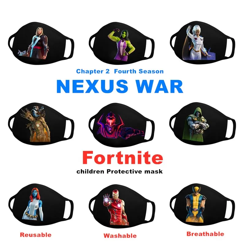 Fortnites детская маска для лица Chapter 2 Четвертый сезон Nexus War печатная противопылевая