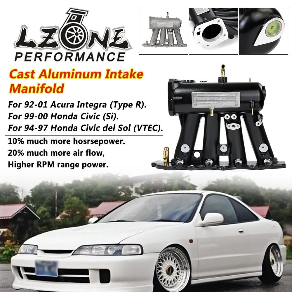 LZONE-Впускной коллектор для 99-00 Honda Civic 92-01 Acura Integra алюминиевый литой впускной