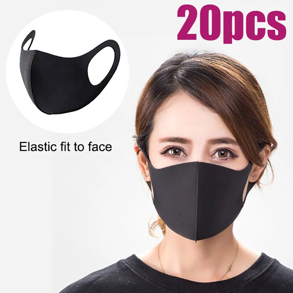

20 Pcs/Lot Anti Dust Flu Face Mouth Cover PM2.5/FPP3/N95 Maska Respirator Dustproof Anti-bacterial Washable Reusable Comfy Masks