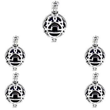 

5PCS Openable Round Libra Constellation Phase Box Necklace locket Aromatherapy Essential Oil Diffusion Pearl Cage Pendant k437