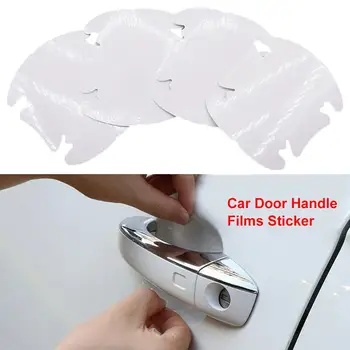 

4Pcs Universal Transparent Car Door Handle Anti-Scratch Films Sticker Protector автомагнитола carros Automobile Accessories