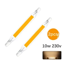 2 шт. Dimmable Mini R7S COB светодиодный светильник стеклянная лампочка трубка для замены галогенного света точечный свет AC 110V 220V 5W 10W энергосберегающий