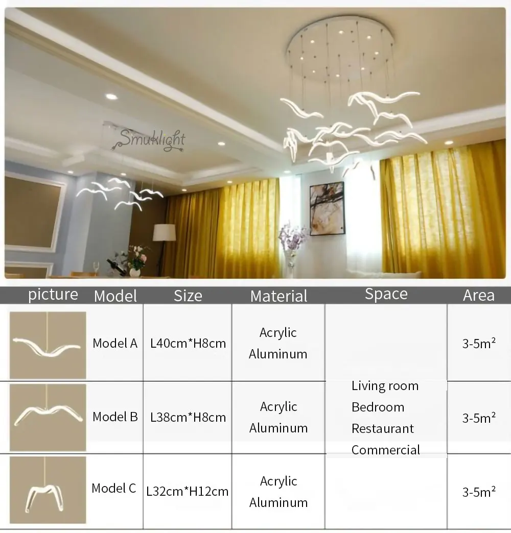 海鸥吊灯小鸟灯_08