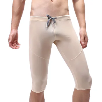 

Men Sleep Bottom Jogging Sweatpants Sports Fitness Leggings Ice Silk Pyjama Slip Homme Sleepwear Seamless Underwear Lounge Pants