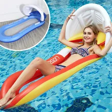 Складное кресло для отдыха ПВХ плавающая кровать с навес для наружного водная плавающая кровать для взрослых спинка пневмофлотация кровать