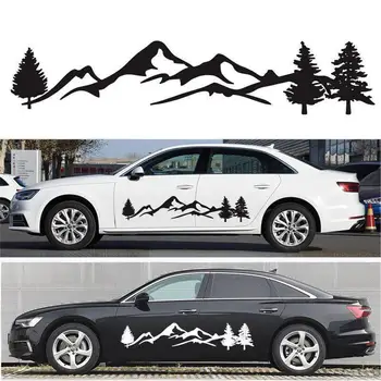

Mountain Tree Forest Graphic Vinyl Art Sticker for RV Decoration Forest Silhouette Decals Camper Vehicle Window Door Decoration
