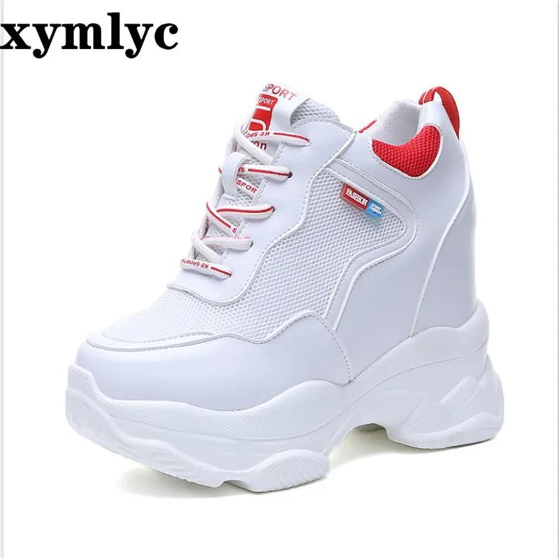 spring autumn fashion platform shoes casual sweet sports shoes shallow mouth Femmes Height Increase Shoes White mujer