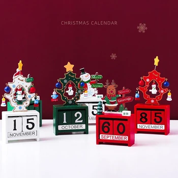

Christmas calendar countdown creative Christmas Eve gifts assemblable wooden calendar desktop ornaments gifts