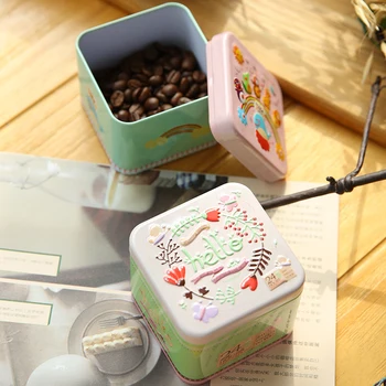 

10pcs Exquisite 3D Cartoon Tin Box Biscuit/Tea Sundries Container Case Metal Customizable Storage Boxes Child Gift Box Square