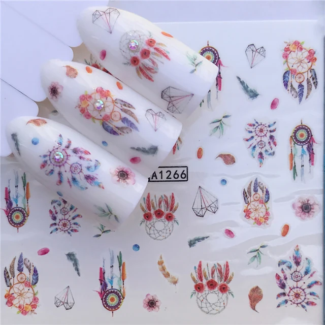 Nail Stickers Sliders For Nails Winter Sticker Elk Figure Nail Art Decorations Wolf Animal Transfer Watermark Water Slider A1266