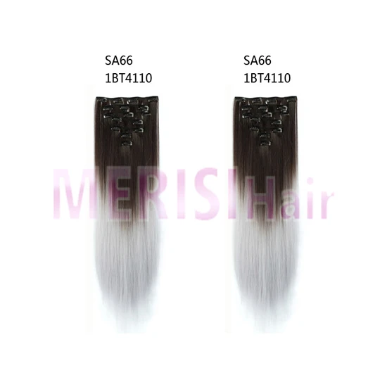 #12 MERISIHAIR, 6 шт./набор, 22 дюйма, шиньон, 140 г, прямые, 16 клипс, накладные стильные волосы, синтетические волосы на заколках для наращивания, термостойкие - Цвет: #12