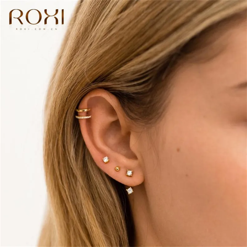 

ROXI Fashion Small Ear Cuff Hollow U-shaped Clip on Earrings Climbers No Piercing Fake Cartilage 925 Sterling Silver Earrings