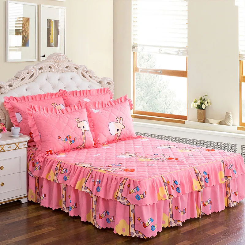 Домашний текстиль, постельные принадлежности, кровать, юбка, мягкий цветочный принт, покрывало, покрывало, стеганое, зимнее, теплое, плоское, простыня, кровать для 1,2 м, 1,8 м, кровать - Цвет: No.08