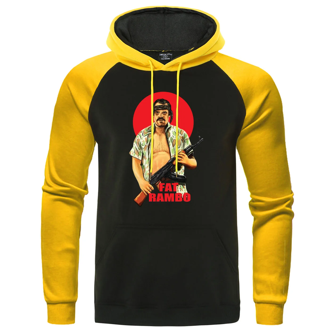 Fat Rambo Реглан Толстовка Флисовая теплая толстовка с капюшоном осень зима мужские толстовки Мужская Повседневная Уличная Хип-Хоп пуловер