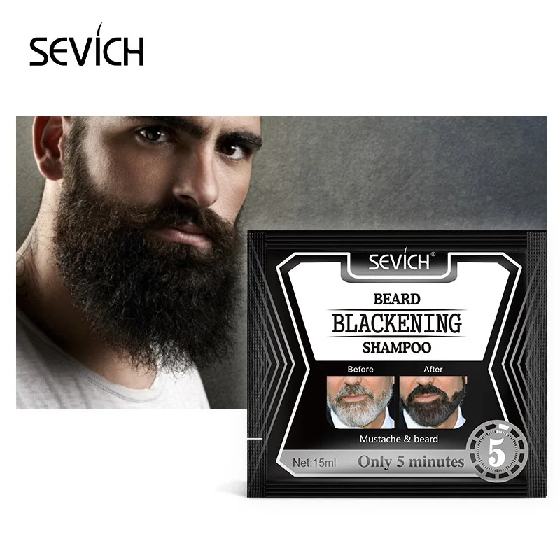 

Sevich 5 Mins Beard Blackening Shampoo Only Fast Dye Beard Into Black Long Lasting 4 Weeks Coloring Nourishing Beard Product