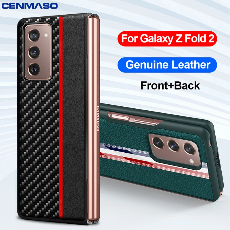 Чехол CENMASO для Samsung Galaxy Z Fold 2 оригинальный Кожаный противоударный чехол из