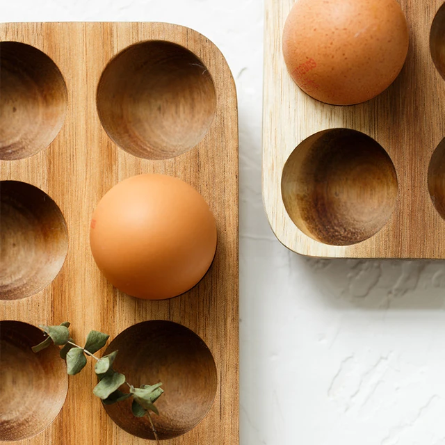 Multi-grid Egg Wood Tray Refrigerator Crisper Container Home Kitchen Desktop Exquisite Decorative Storage Trays Trinket Dishes 4
