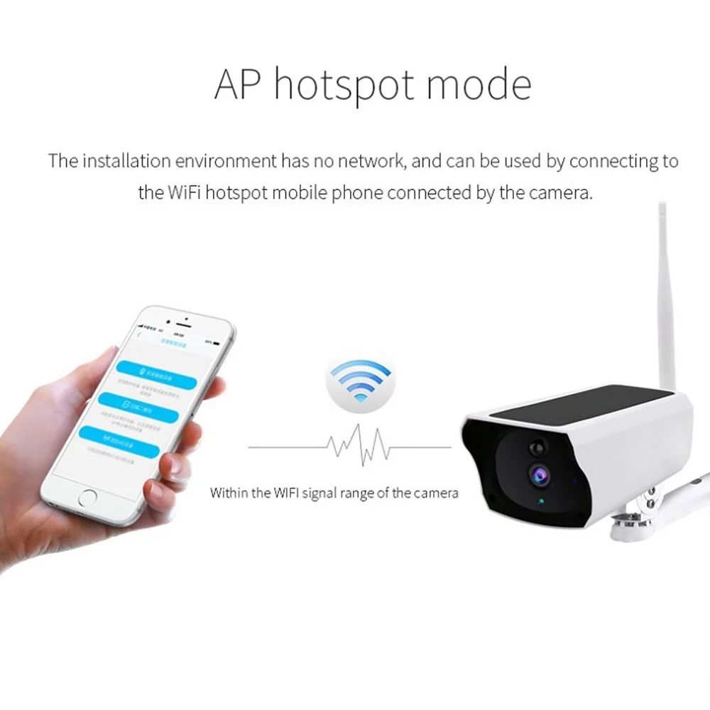  1080P Solar IP Camera 2MP Wireless Wi-Fi Security Surveillance Waterproof Outdoor Camera Infrared N