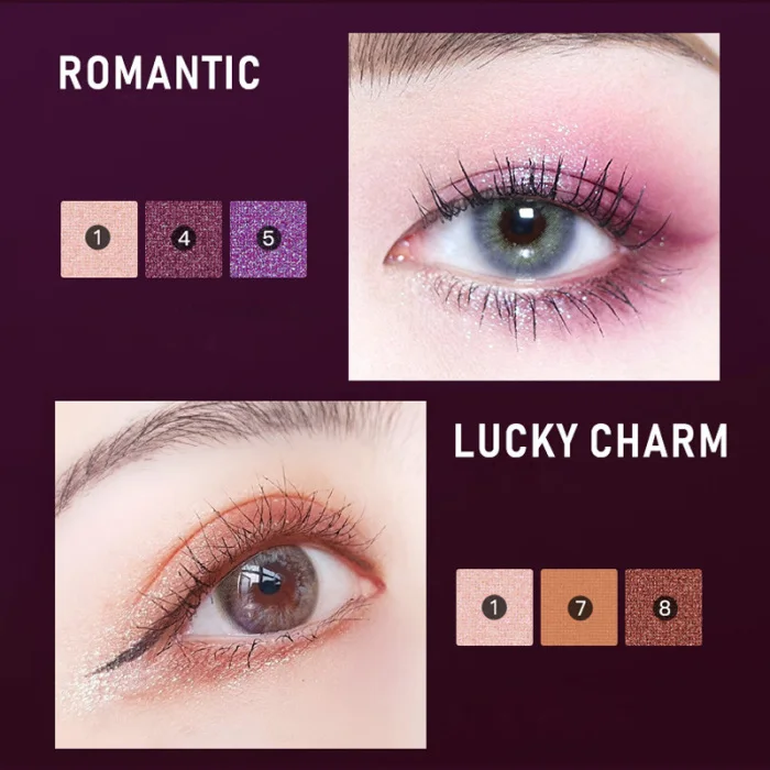 Starry Series Eyeshadow Set 9-Colors Mixed Matte Glitter Eyeshadow Tray Easy Makeup Waterproof-MS