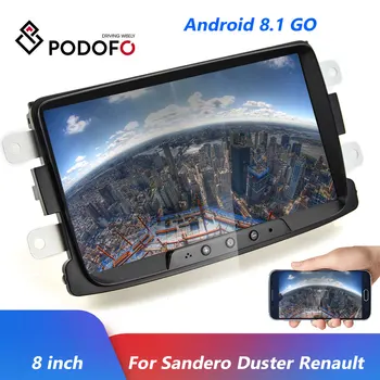 

Podofo Android 8.1 8'' Car Radio Autoradio 2 Din Multimedia MP5 Player GPS Buletooth Car Stereo Mirror Link For Renault Sander