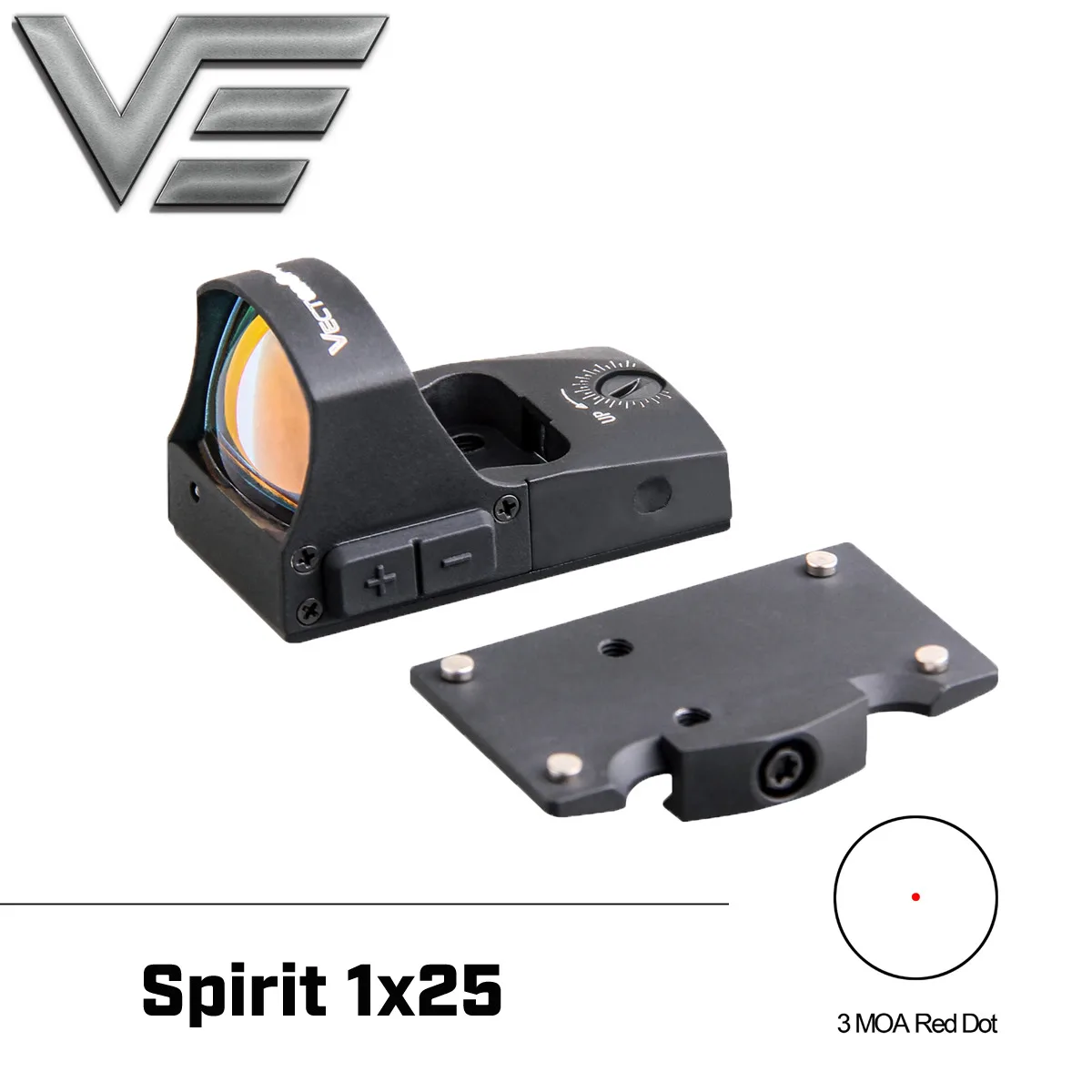 Миниатюрный прицел Vector Optics Spirit 1x25 с автоподсветильник кой красной точкой мини