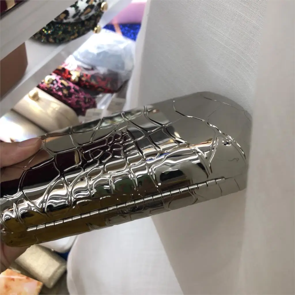 Женская модная сумка-клатч на цепочке из сплава металла с абстрактным камнем, сумка на плечо на цепочке для свадебной вечеринки