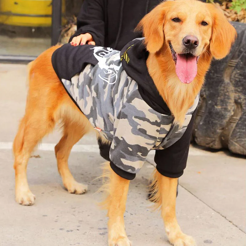 

Camo Big Dogs Jacket Clothes Winter Large Dog Fleece Hoodies Coats Soft Warm Pet Clothes