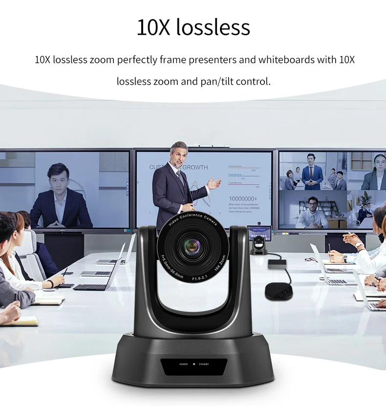 Tenveo va3000e 2mp 10x zoom solução de vídeo conferência de áudio sistema de videoconferência grupo speakerphone e hub para transmissão-2