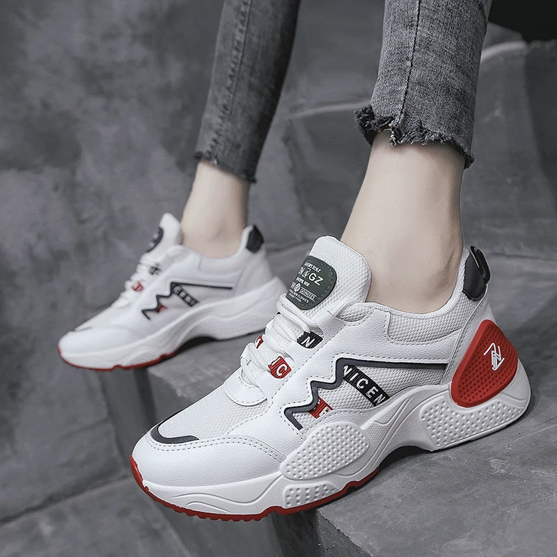 

Fashion Sneakers For Women Shoes Causal Spring Female Plaform Sneakers White Shoe Women Ulaazng Chunky Sneaker 2019 New
