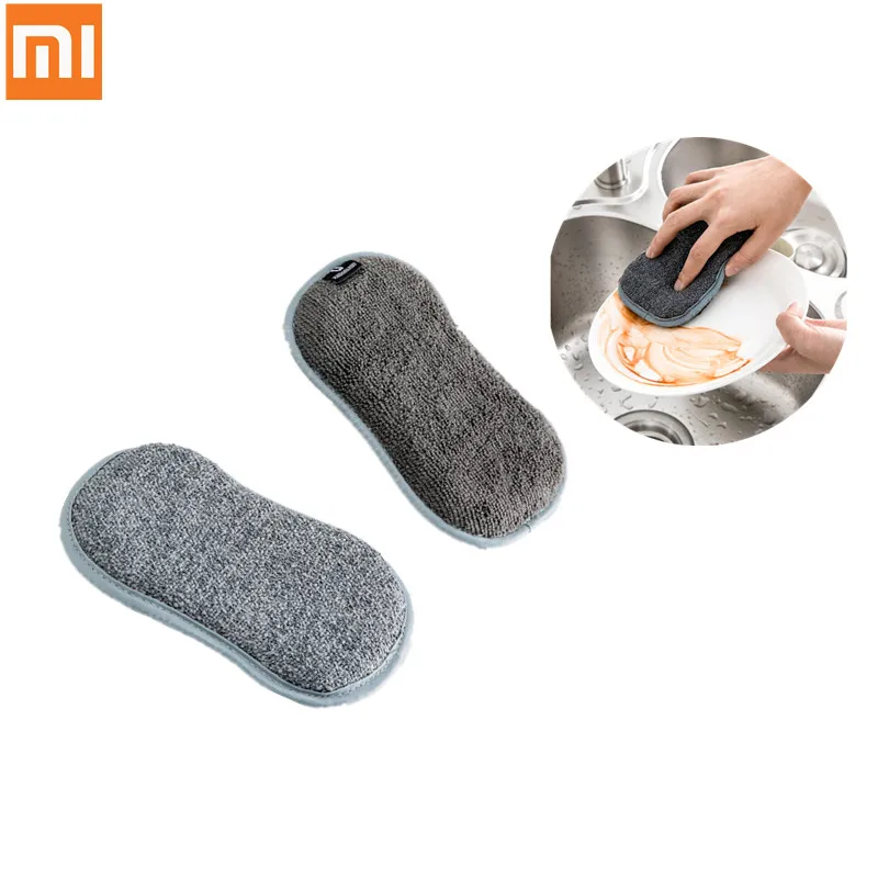 

Xiaomi Jordan & Judy Double-Sided Dishwashing Brush Decontamination Water Absorption Oil Absorption Wash Dishes Brush Easy to Clean for Kitchen
