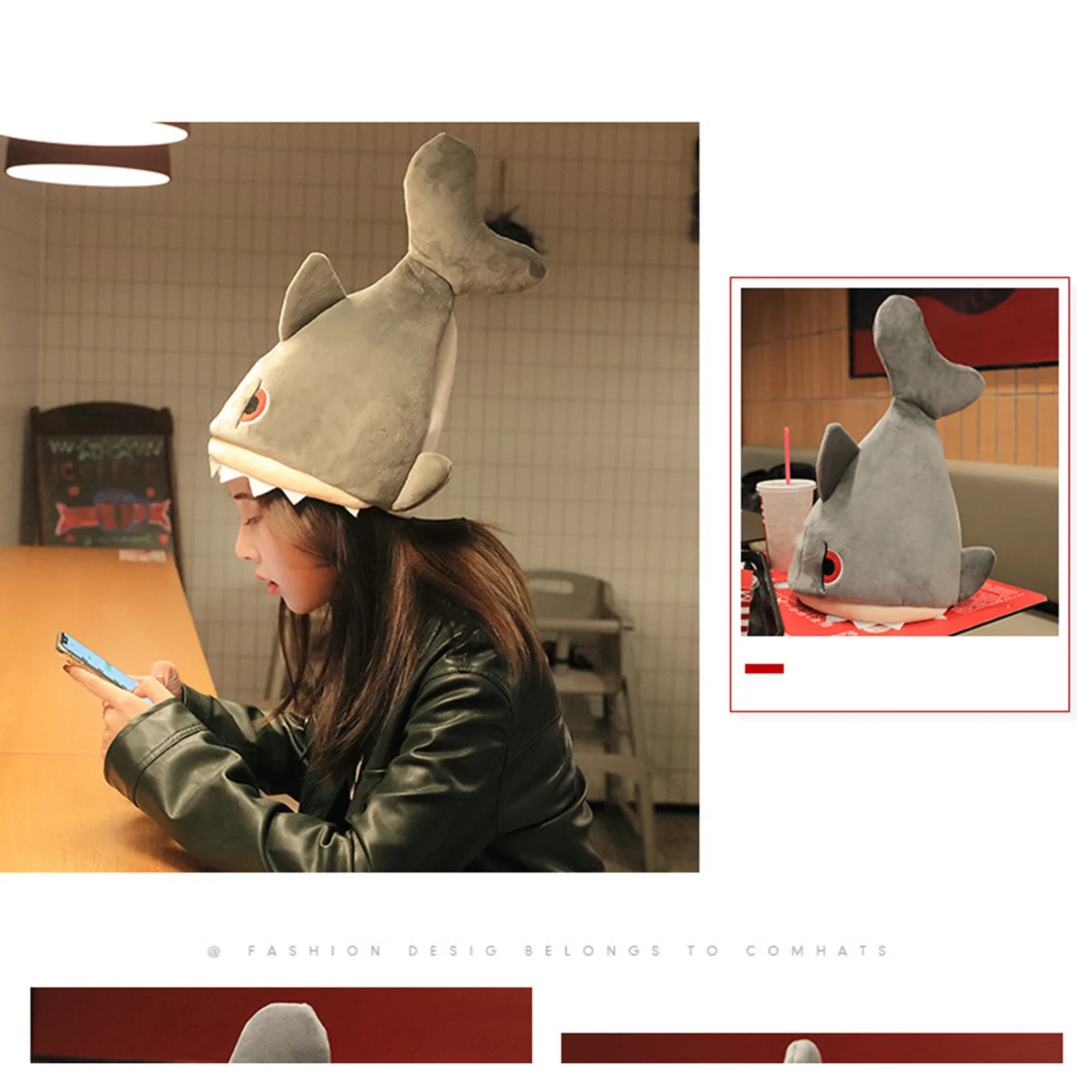 1pc Cute Funny Shark Hat Plush Toy Moving Electric Music Hat Animal Creative Birthday Gift Costume Novelty For Children
