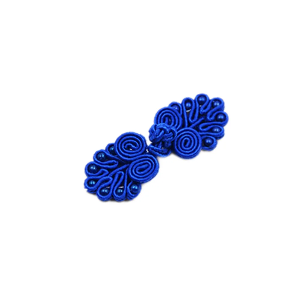 Royal Blue 2 шт. ручной работы из бисера китайская лягушка закрывает пуговицы узел застежка для Cheongsam костюм традиционное рукоделие швейный Декор пуговицы - Цвет: Royal Blue