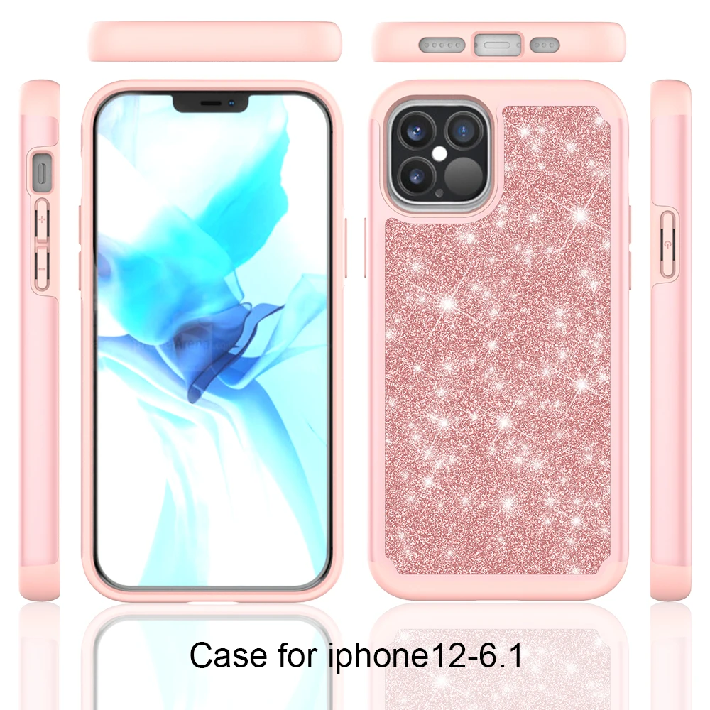 Case de Telefone Celular à Prova de Choque para o Iphone Glitter Mini 5.4 6.1 6.7 5.8 6.5 xs x xr 11 7 8 6 Plus Gc010103 12 Pro Max 1 Telefonia e Comunicação