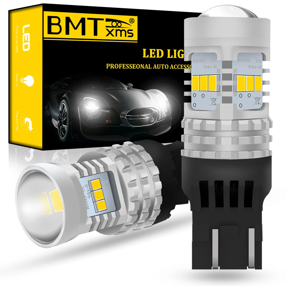 BMTxms 2x T20 7443 W21/5W 7440 W21W WY21W светодиодный светильник Canbus для Lada Kalina Granta Vesta DRL запасная