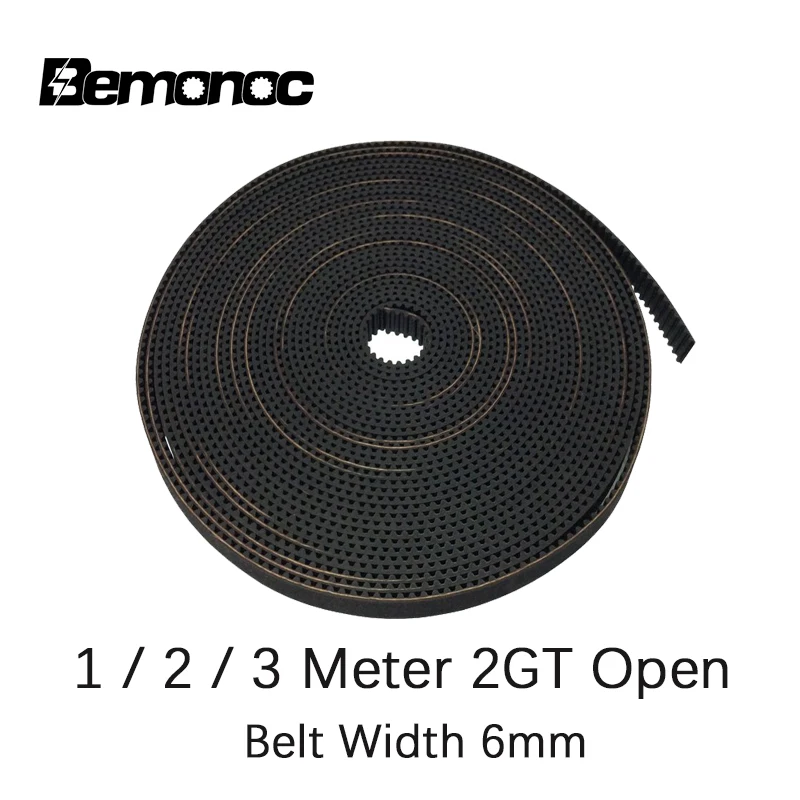 

Bemonoc 2GT Open Synchronous Timing Belt GT2 Width 6mm Rubber Belt for Small Backlash Linear Motion 3D Printer 1/2/3Meter Choose
