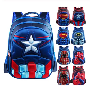 

Fashion Batman Captain America Boy Girl Children Kindergarten Teenager School bags Kids Student Backpacks Bookbag